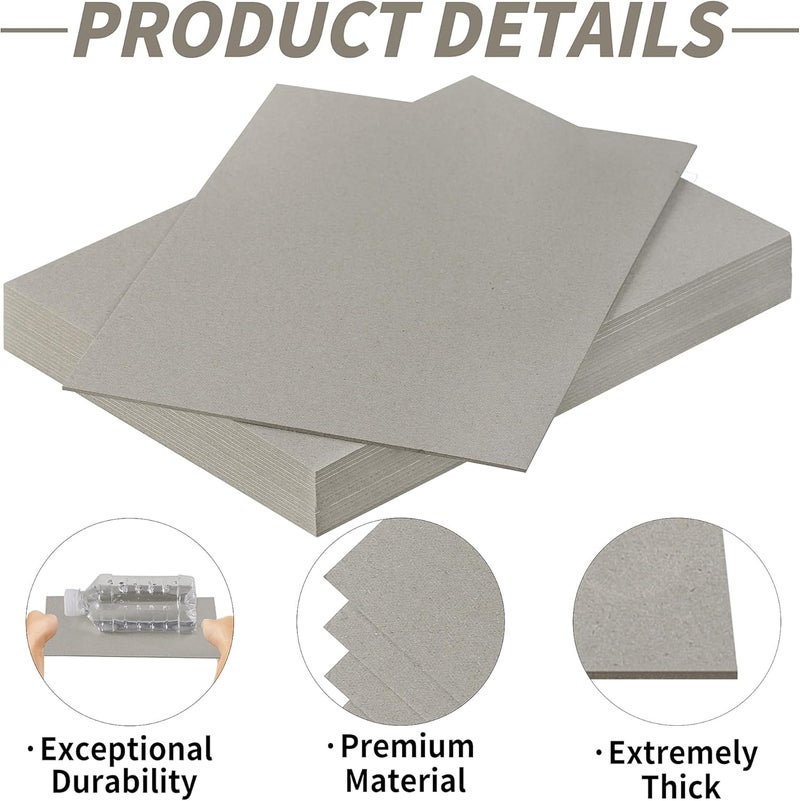 PENPRIS 20 Pcs Chipboard (80PT) - 12.5" x 10" Gray Thick Kraft Board Scrapbooking, Crafts & Product Backing PAP15GY8020L - Image 3